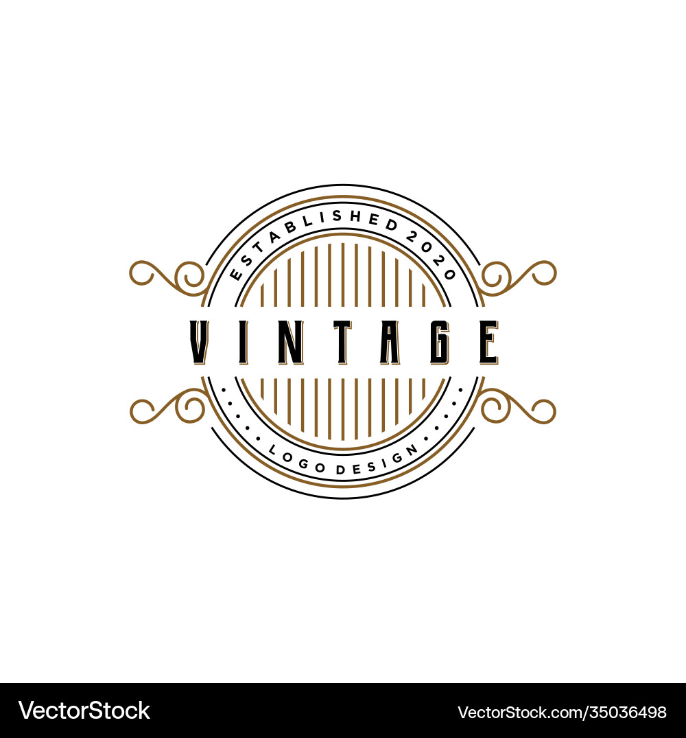 Vintage retro badge emblem logo design vector image