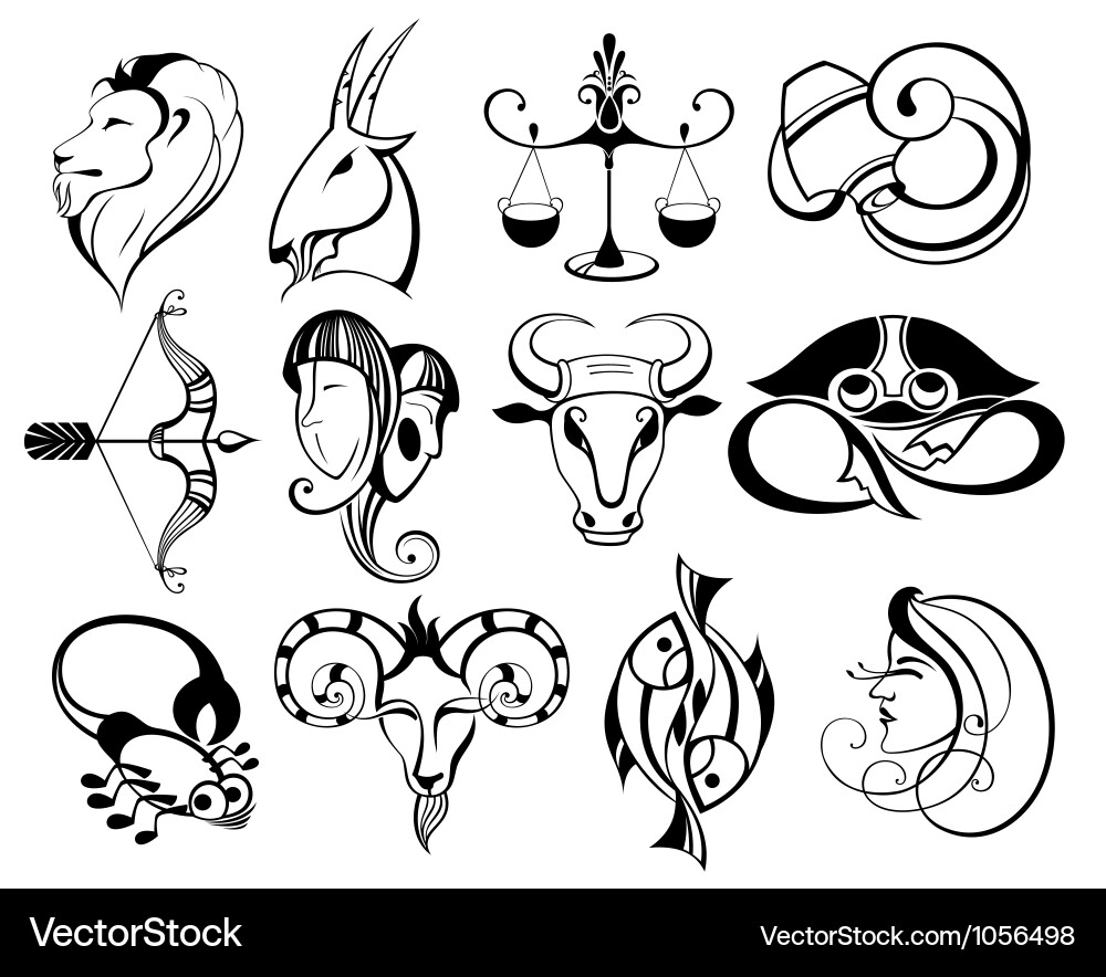 Zodiac Signs Collection Vector Image