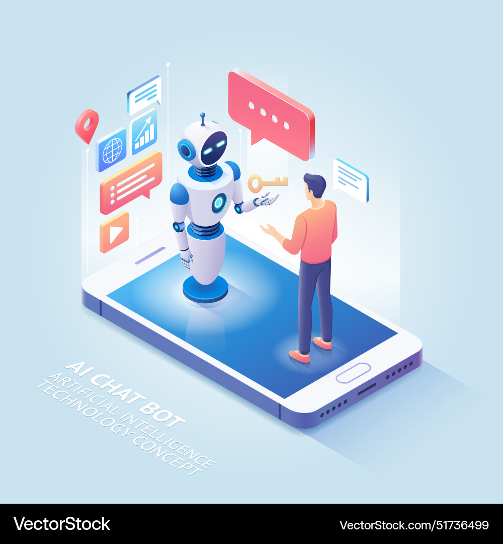 Artificial intelligence ai chat bot technology Vector Image
