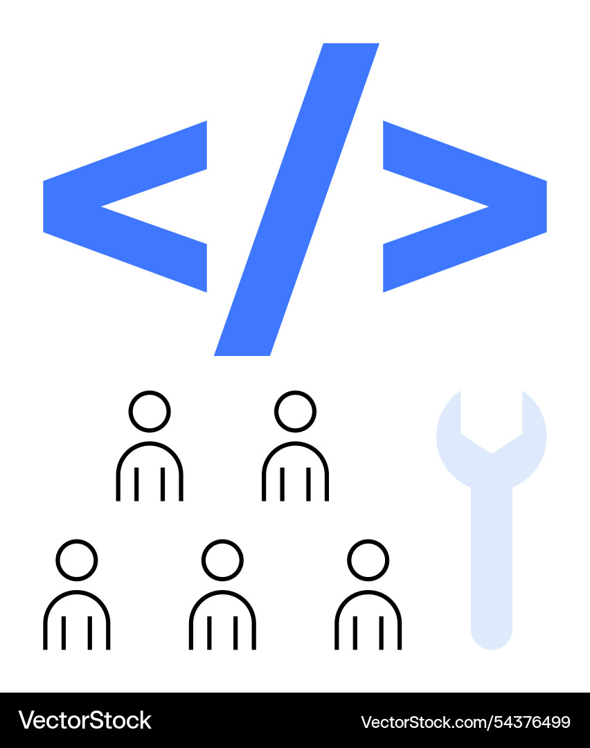 Coding and development concept with team Coding and development concept with team Vector Image
