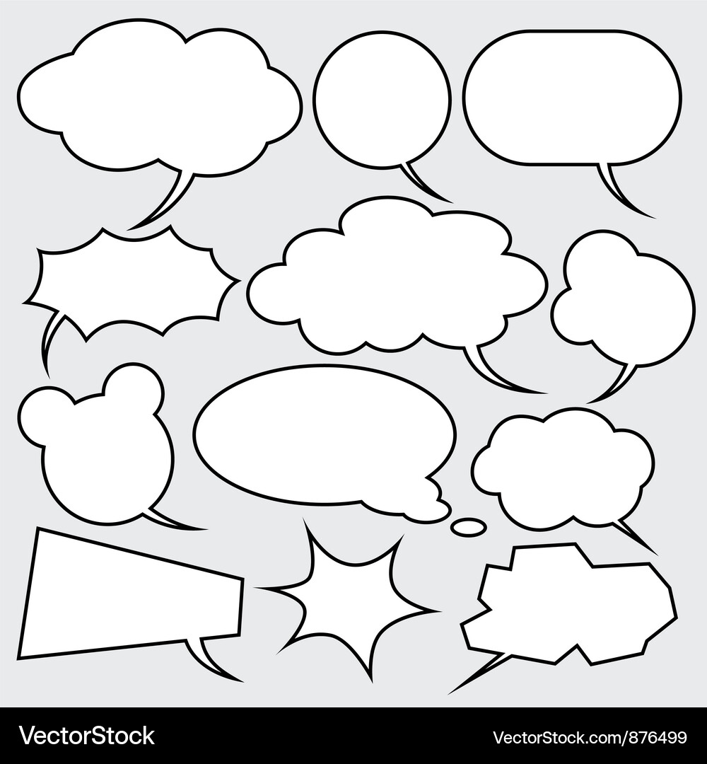 Comic Speech Bubbles Set Vector Image