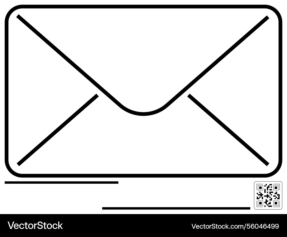 Envelope with qr code and lines representing Vector Image