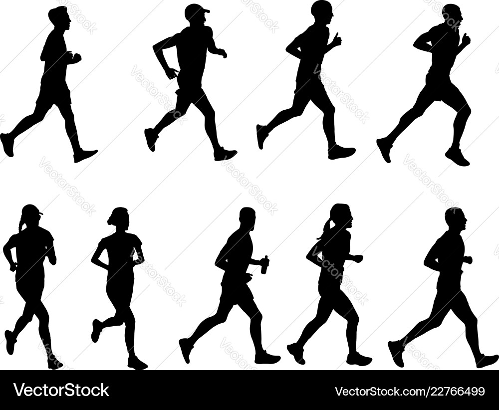 Runners silhouettes collection Runners silhouettes collection vector image