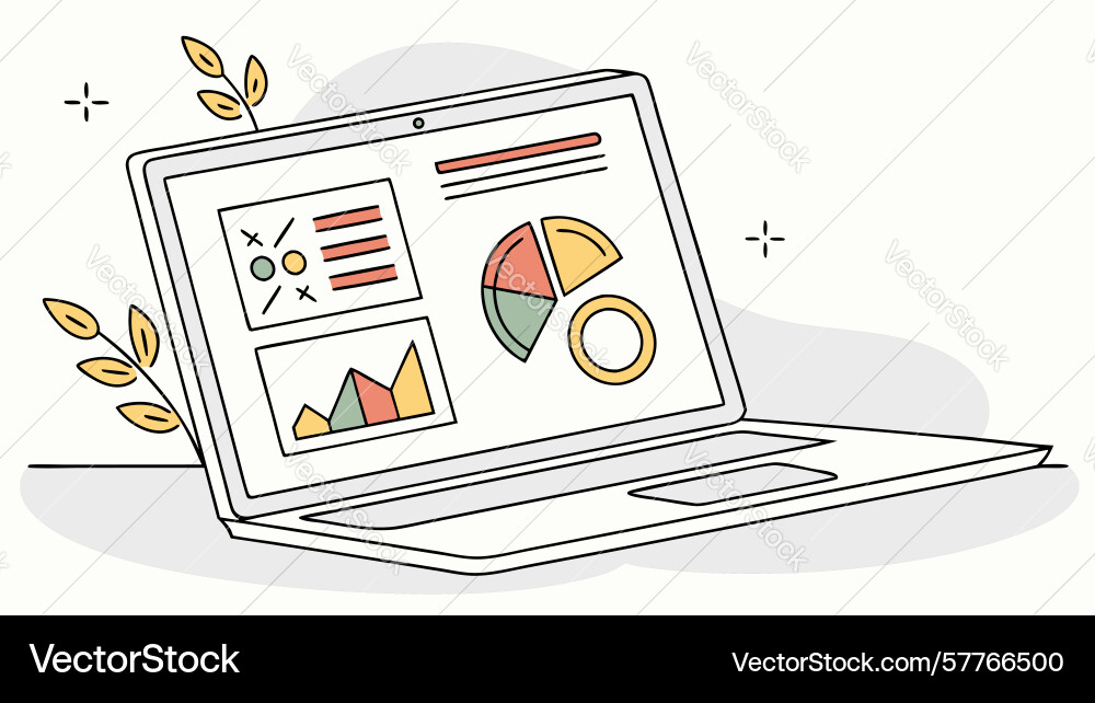Business data visualization charts and graphs on vector image