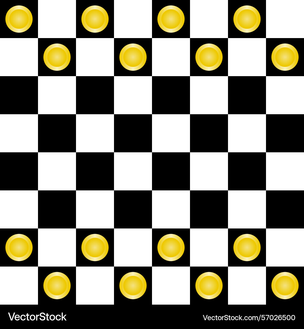 Chessboard with circle golden chess for pattern Chessboard with circle golden chess for pattern vector image