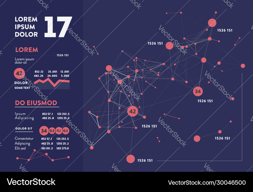 Complex Data Network Visualization Vector Image