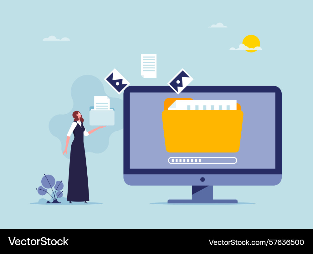 Concept of sharing file or transfer folder data Concept of sharing file or transfer folder data vector image
