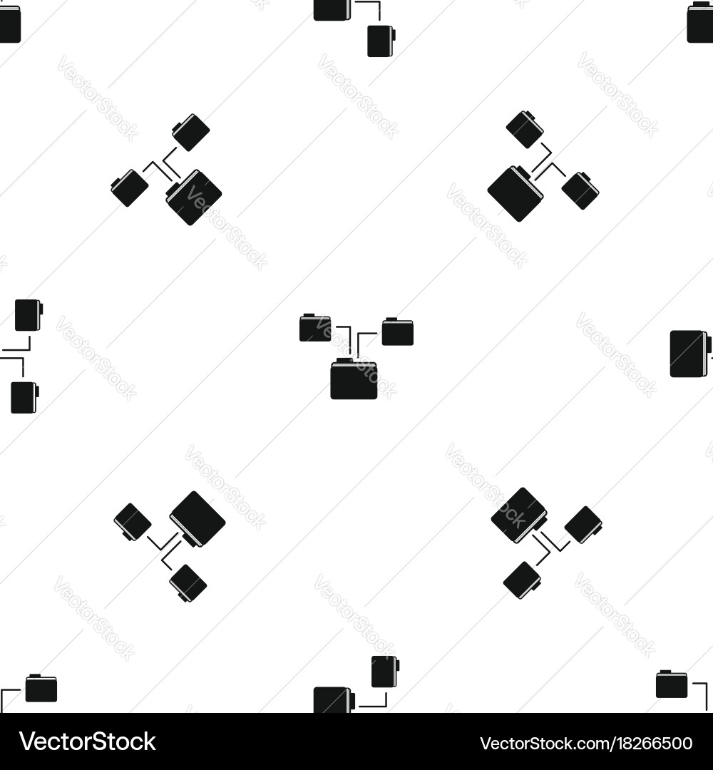 Folders structure pattern seamless black vector image