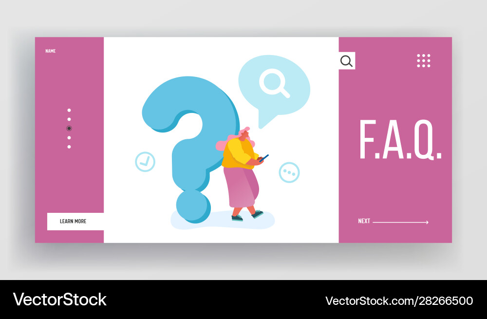 Frequently asked questions faq website landing Frequently asked questions faq website landing vector image