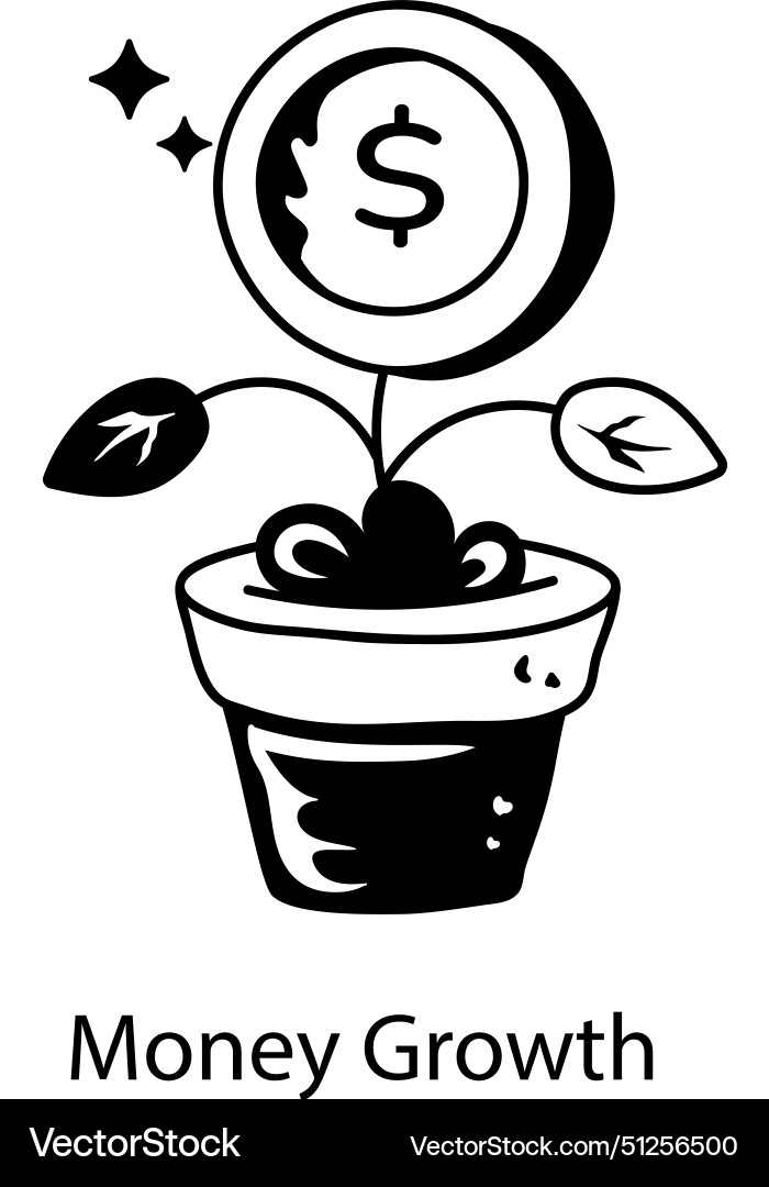 Money growth Royalty Free Vector Image - VectorStock