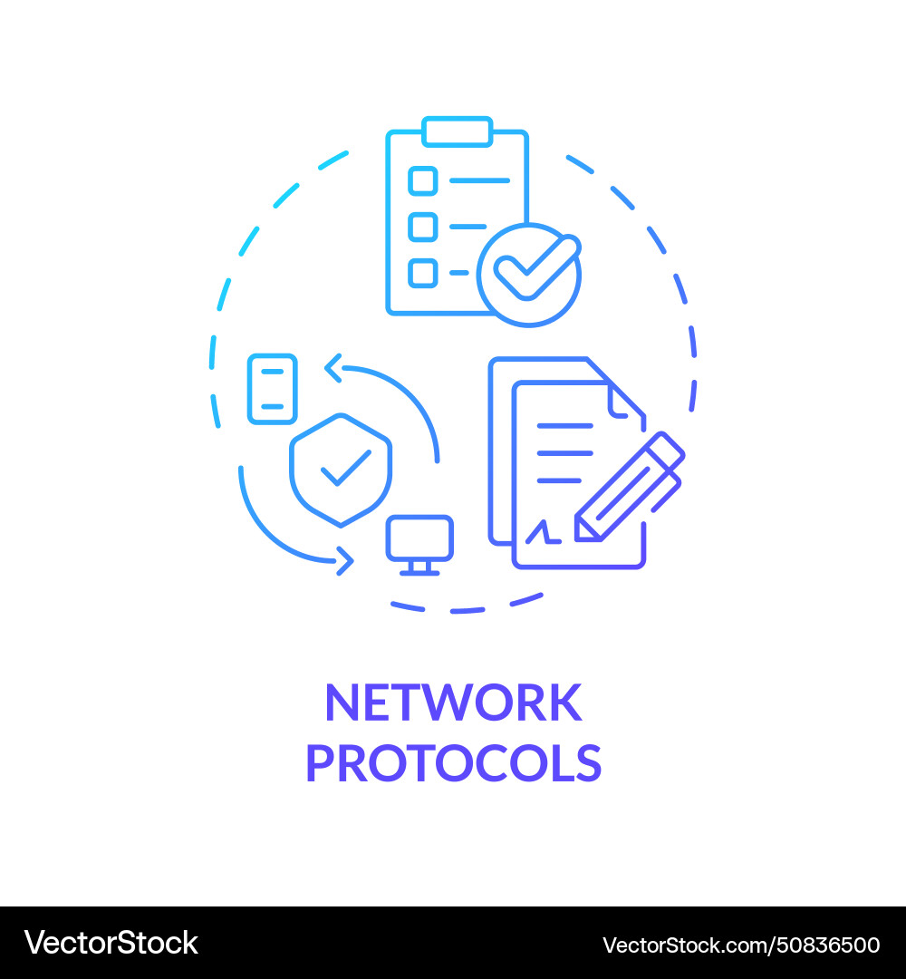 Network protocols blue gradient concept icon Vector Image