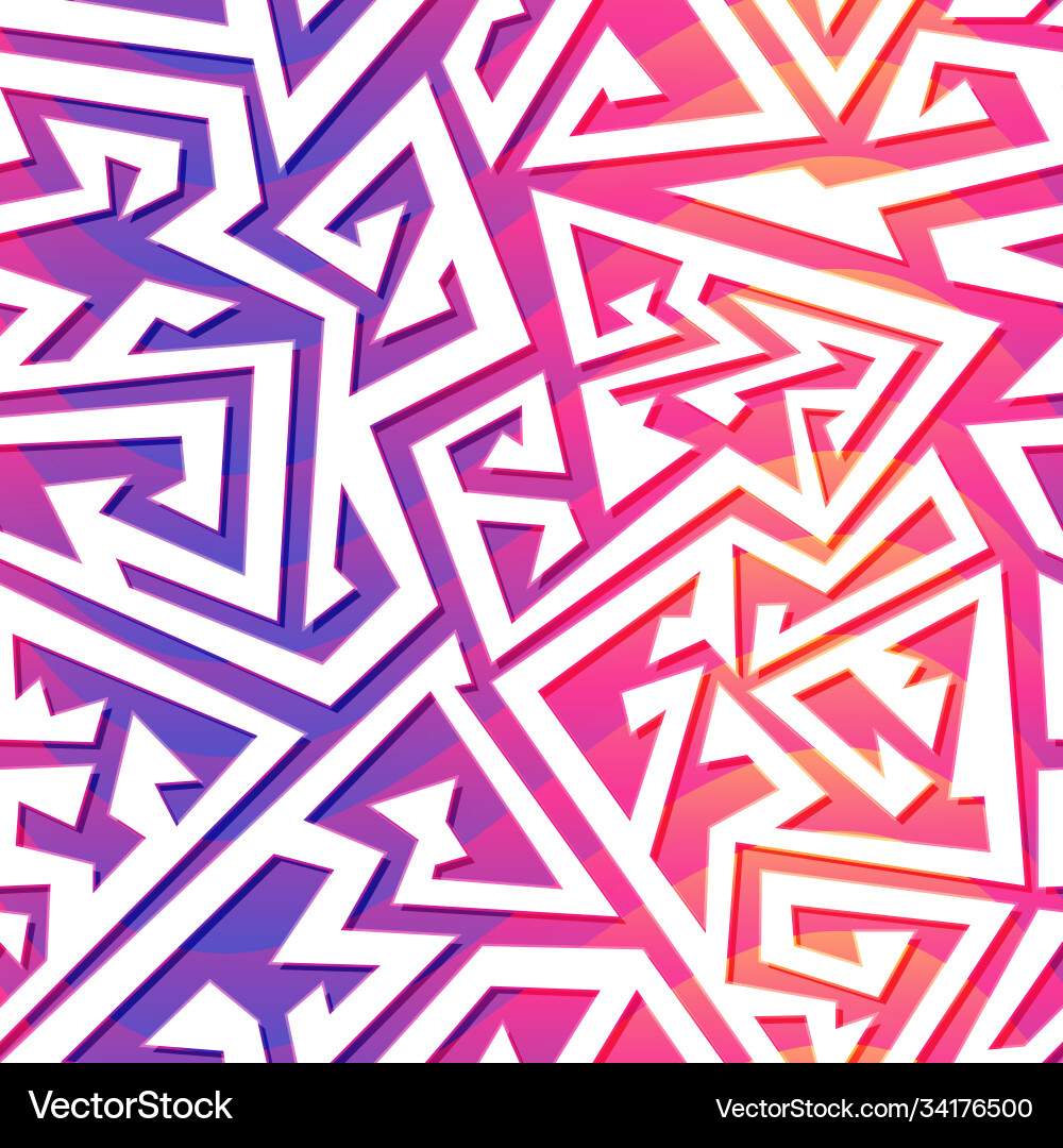 Pink color maze seamless pattern vector image