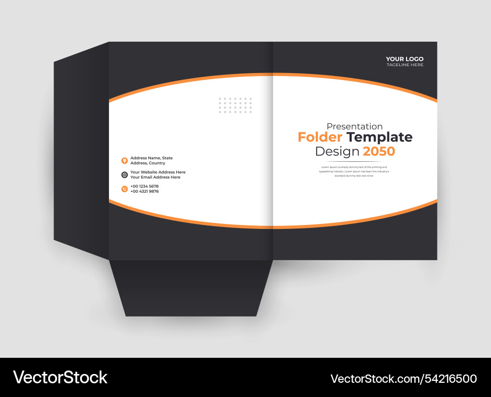 Presentation file folder design template for print Vector Image