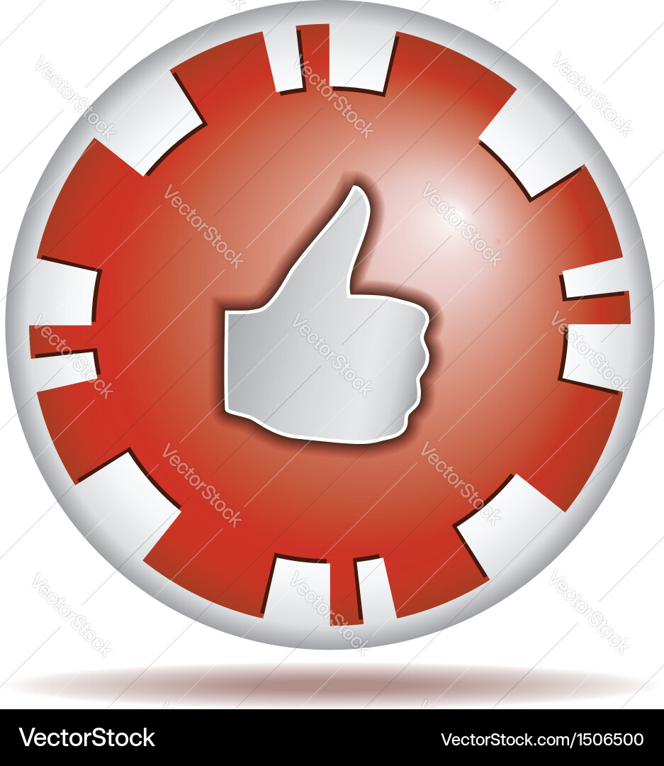 Shiny Red Like Button Vector Image
