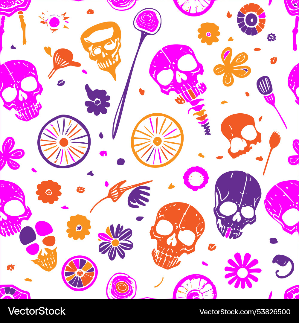 Skeleton abstract pattern seamless vector image