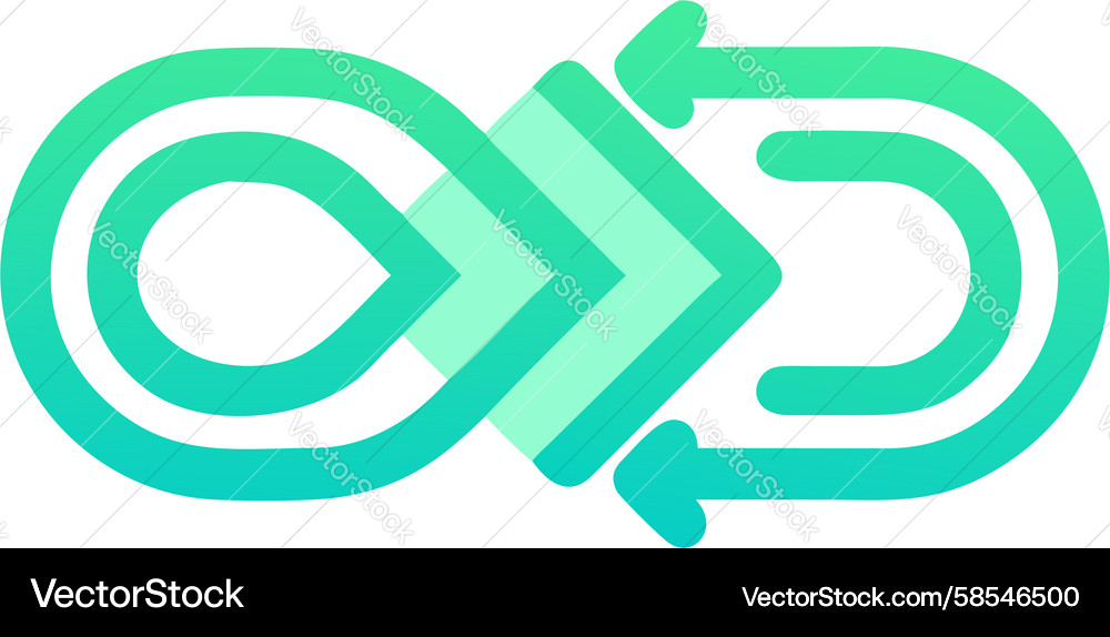 Swirling Loop with Double Arrows Icon Vector Image