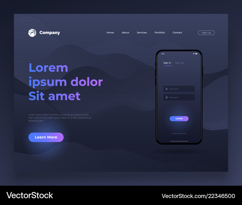 Website Mockup - Web Page Layout Vector Image