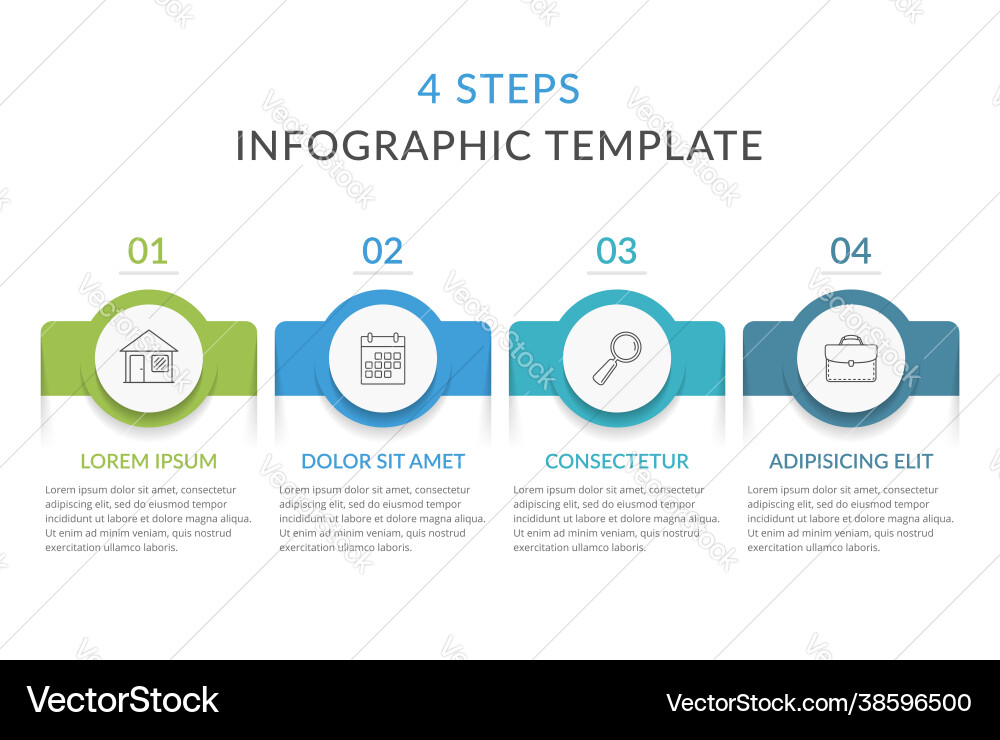 Workflow Infographic Template - 4 Steps vector image