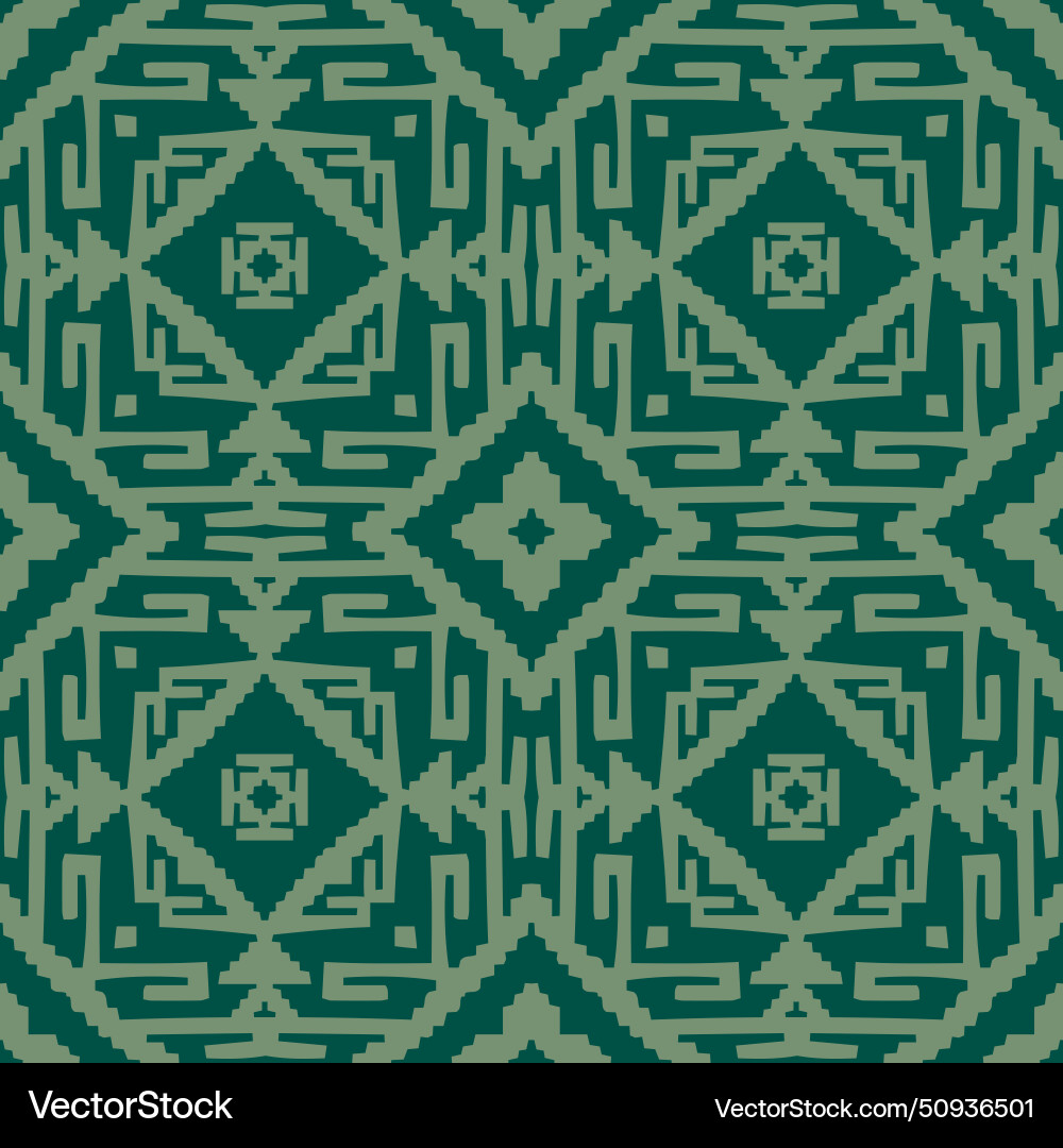 Arabesque green seamless pattern hand drawn Arabesque green seamless pattern hand drawn vector image