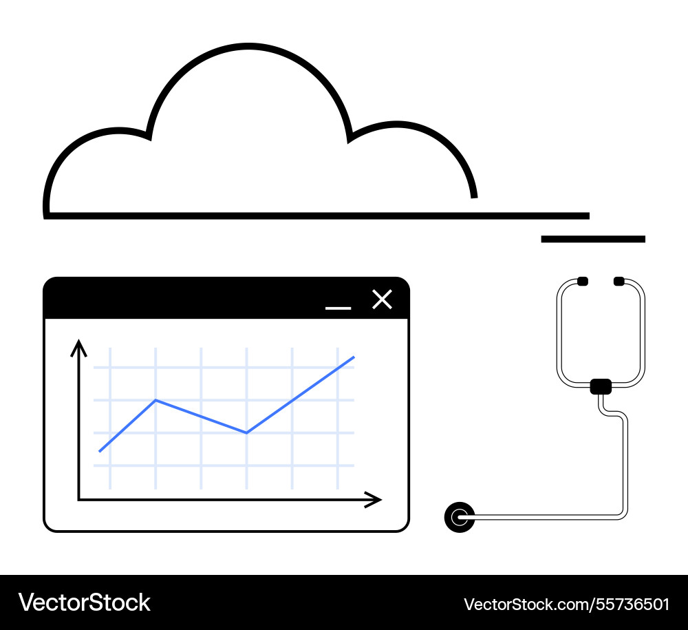 Cloud-based healthcare analytics with data Cloud-based healthcare analytics with data Vector Image