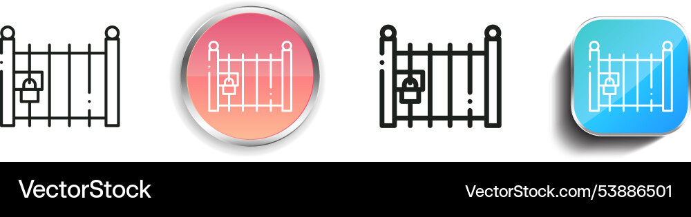 Fence icon thin linear regular and button style Fence icon thin linear regular and button style vector image