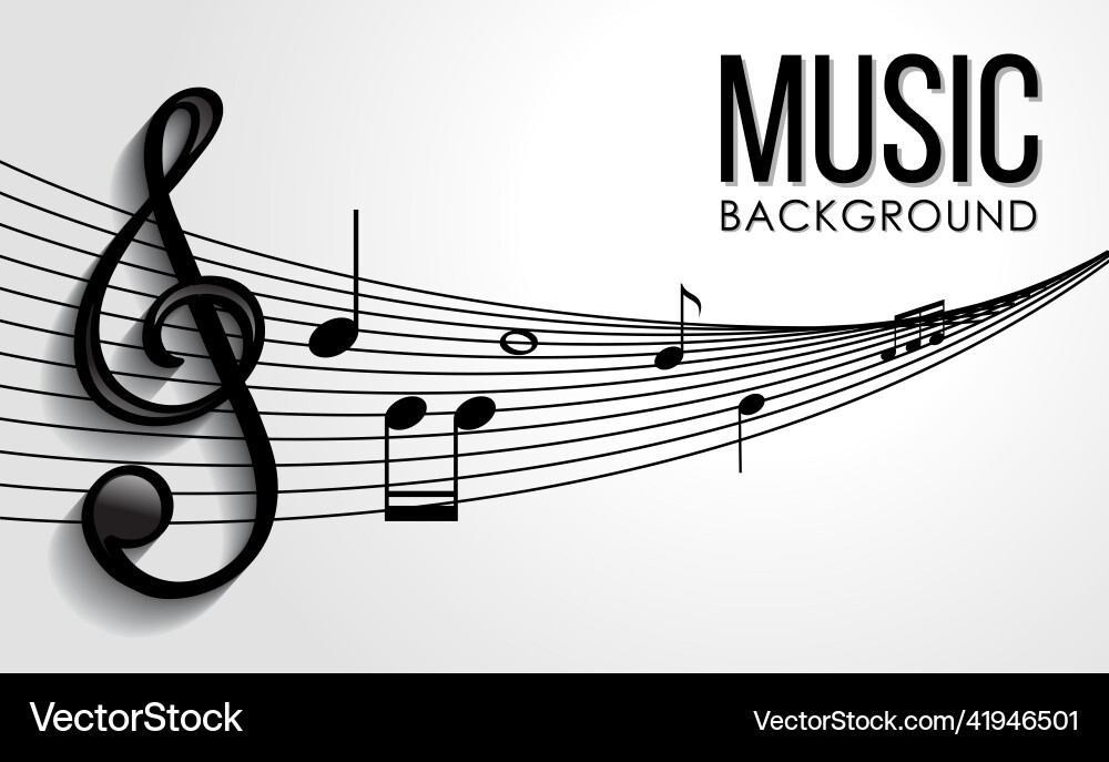 Font design for word music with notes vector image