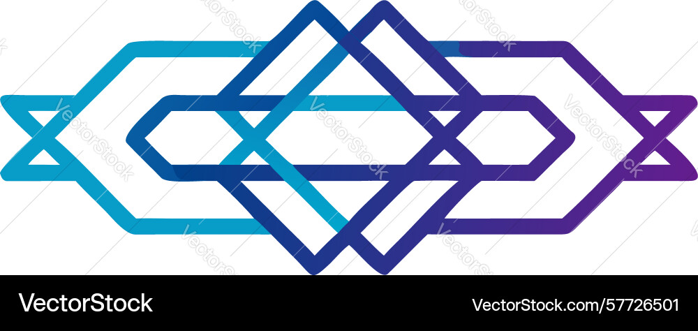 Geometric knot pattern interconnected abstract vector image