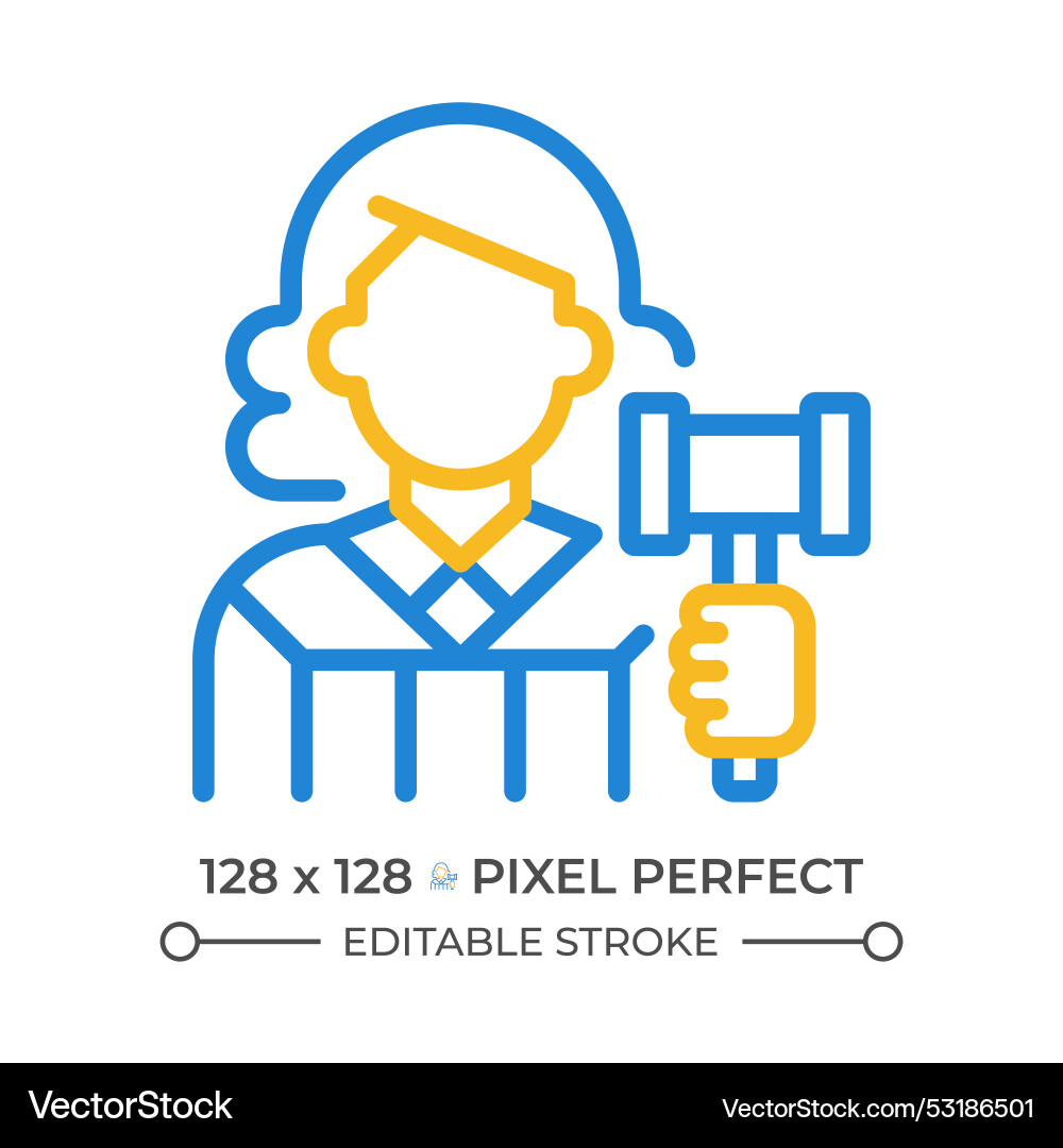 Judge two color line icon Judge two color line icon vector image