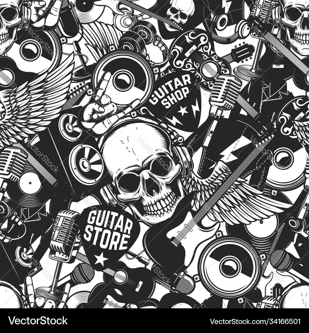 Rock & Roll Pattern vector image