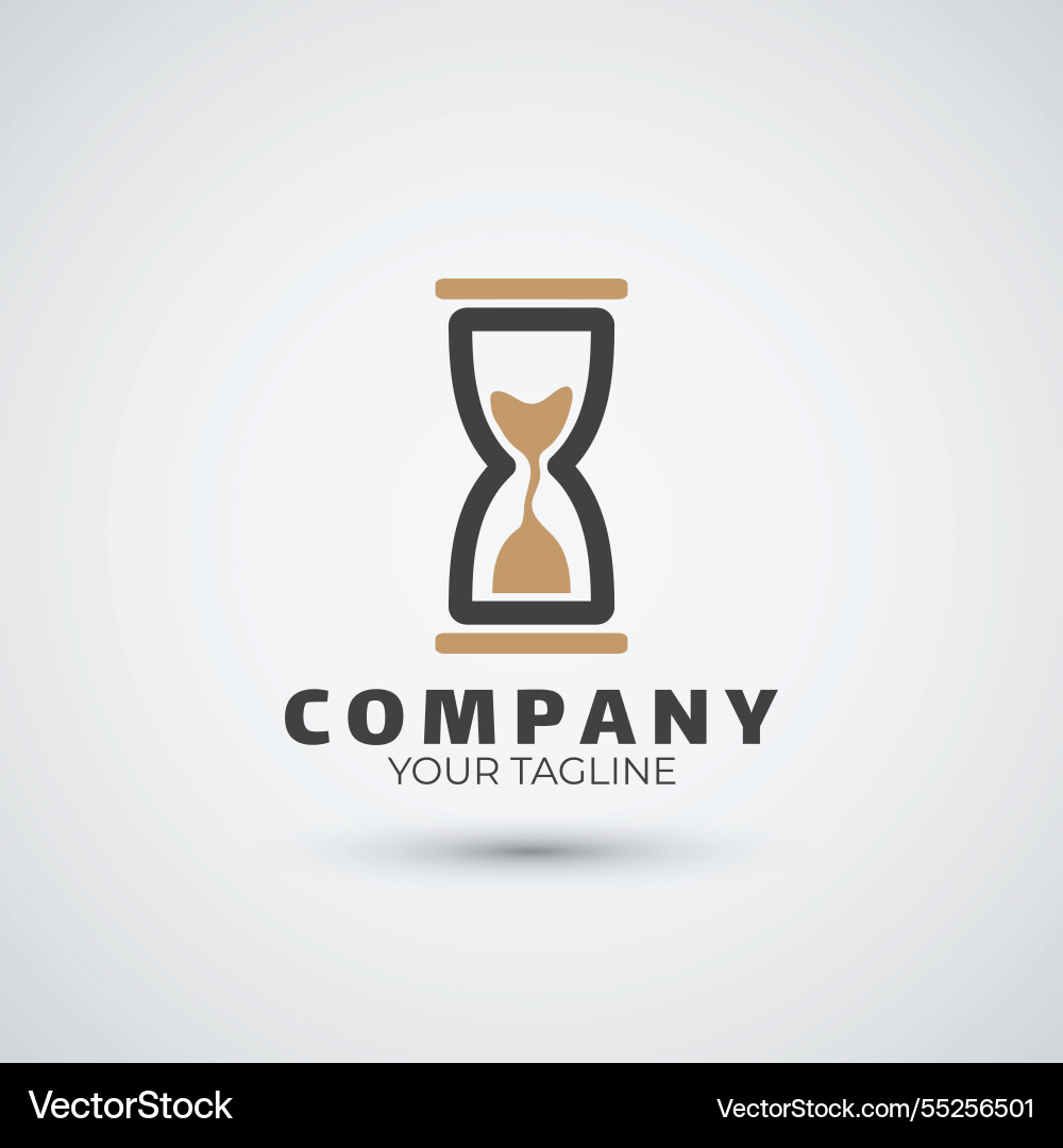 Sand time clock logo design simple template vector image