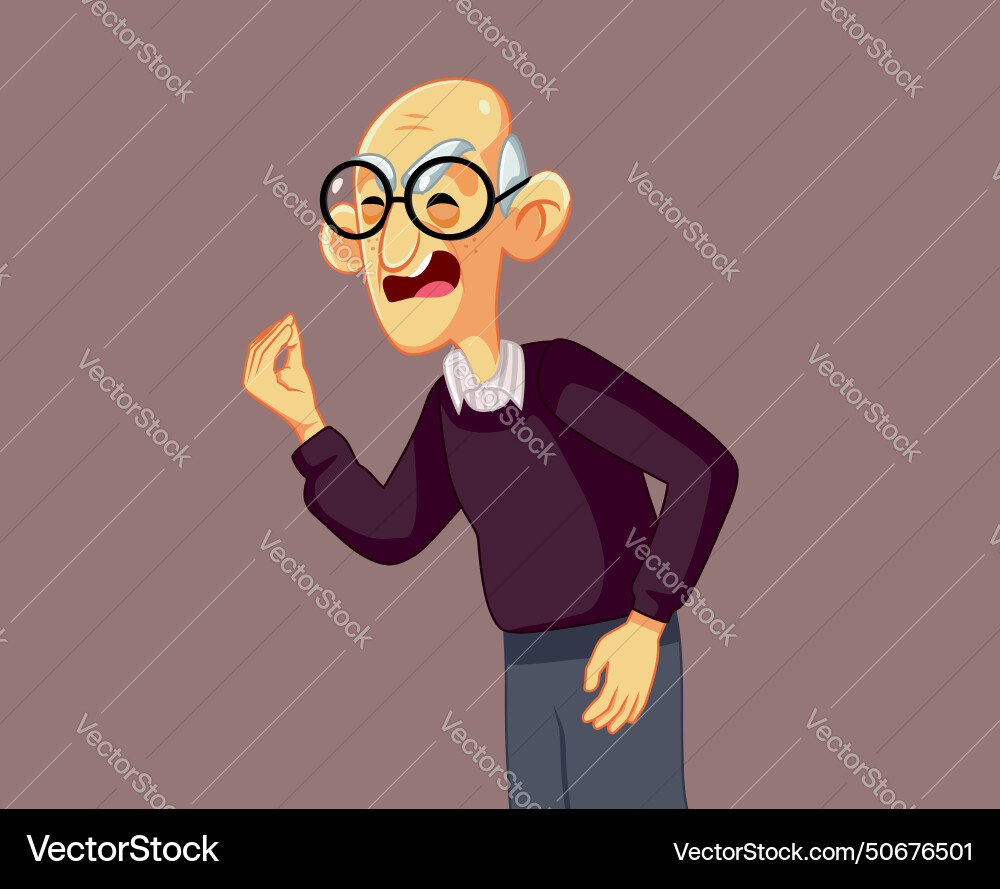 Unhappy grumpy man shouting and explaining Unhappy grumpy man shouting and explaining Vector Image