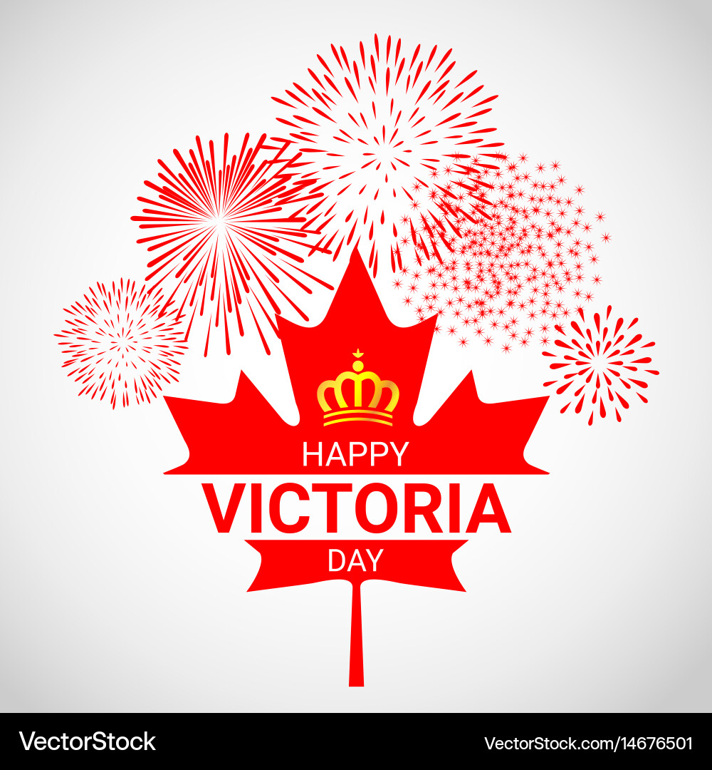 Victoria Day Fireworks Maple Leaf Vector Image