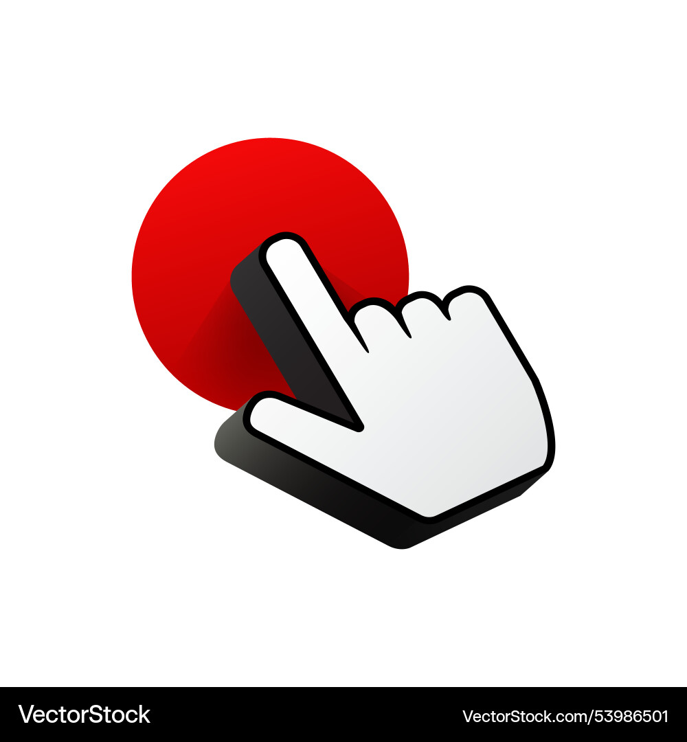 White hand cursor for computer click Vector Image
