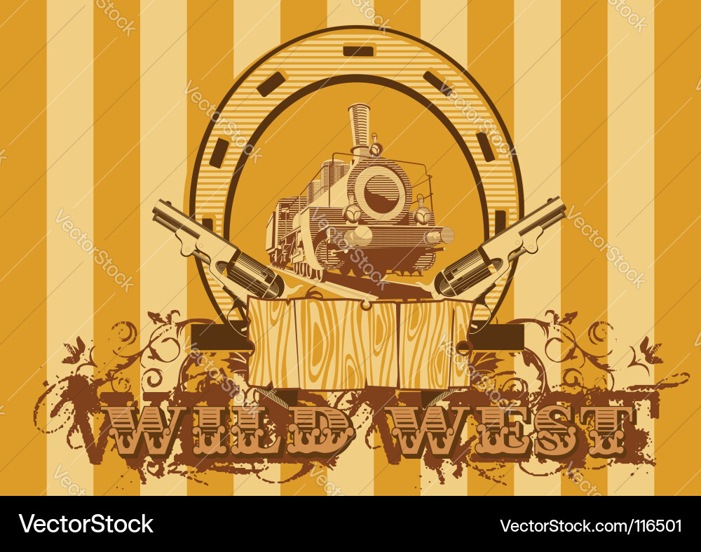 Wild West Vignette - Rustic Background vector image