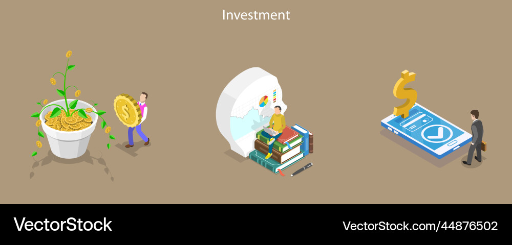 3d isometric flat conceptual Royalty Free Vector Image