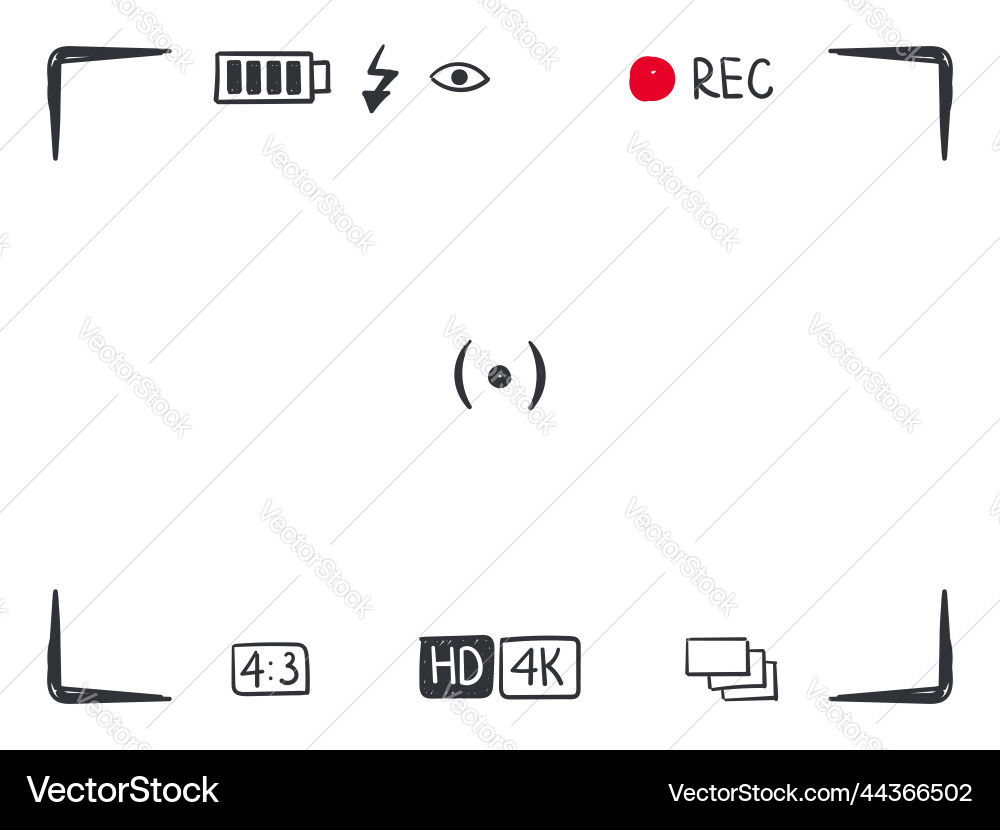 Camera Viewfinder Frame - Sketch vector image