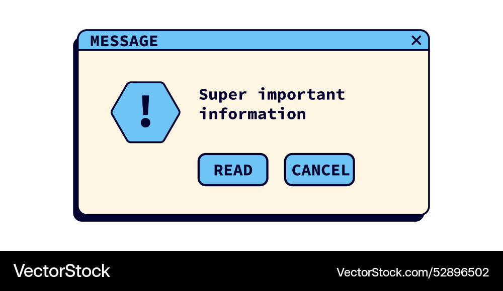 Computer retro message in blue color style Vector Image