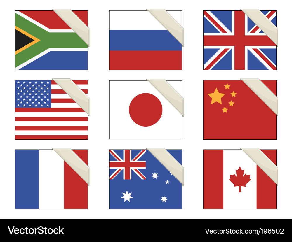 Flags with ribbons Vector Image