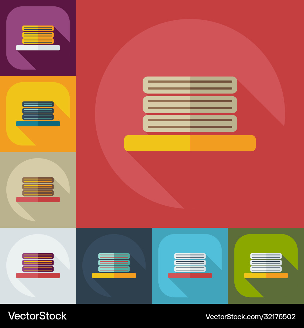 Flat concept set modern design with shadow towel Vector Image