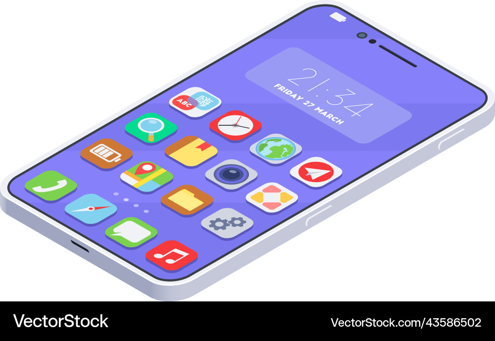 Isometric smartphone Royalty Free Vector Image