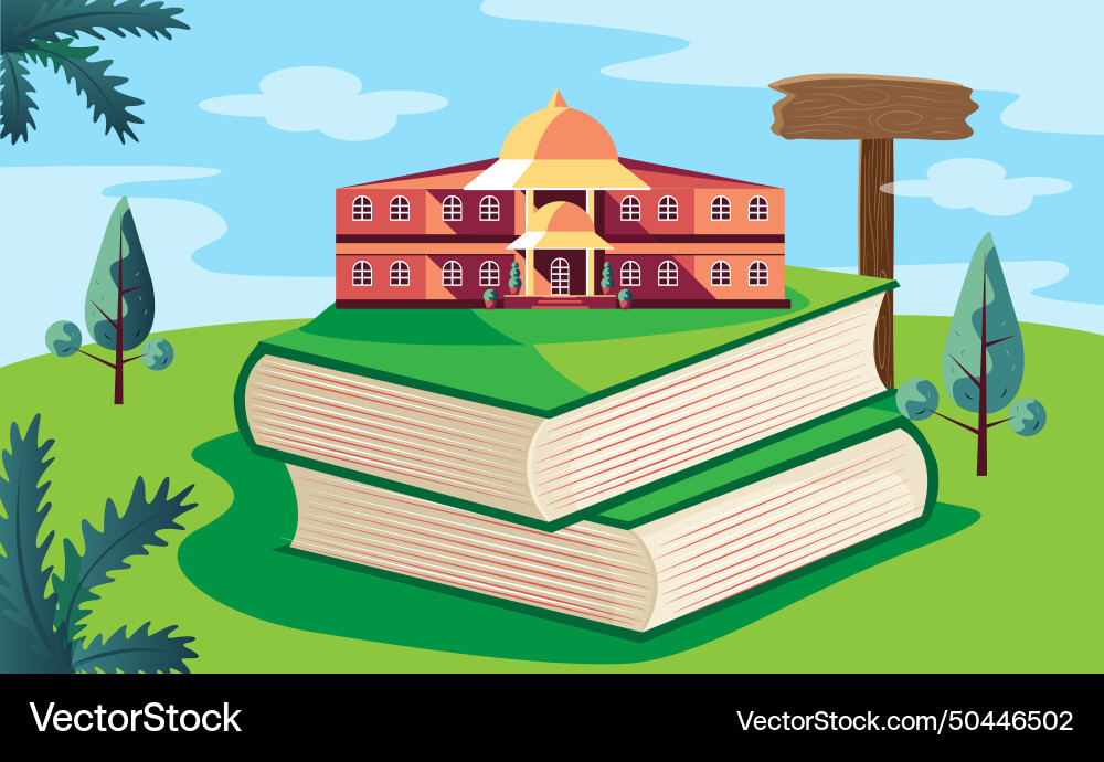 Library or university structure institute Vector Image