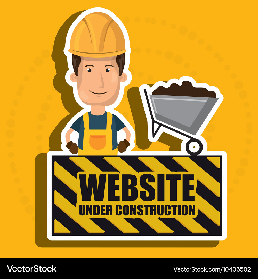 Man website under construction avatar Vector Image