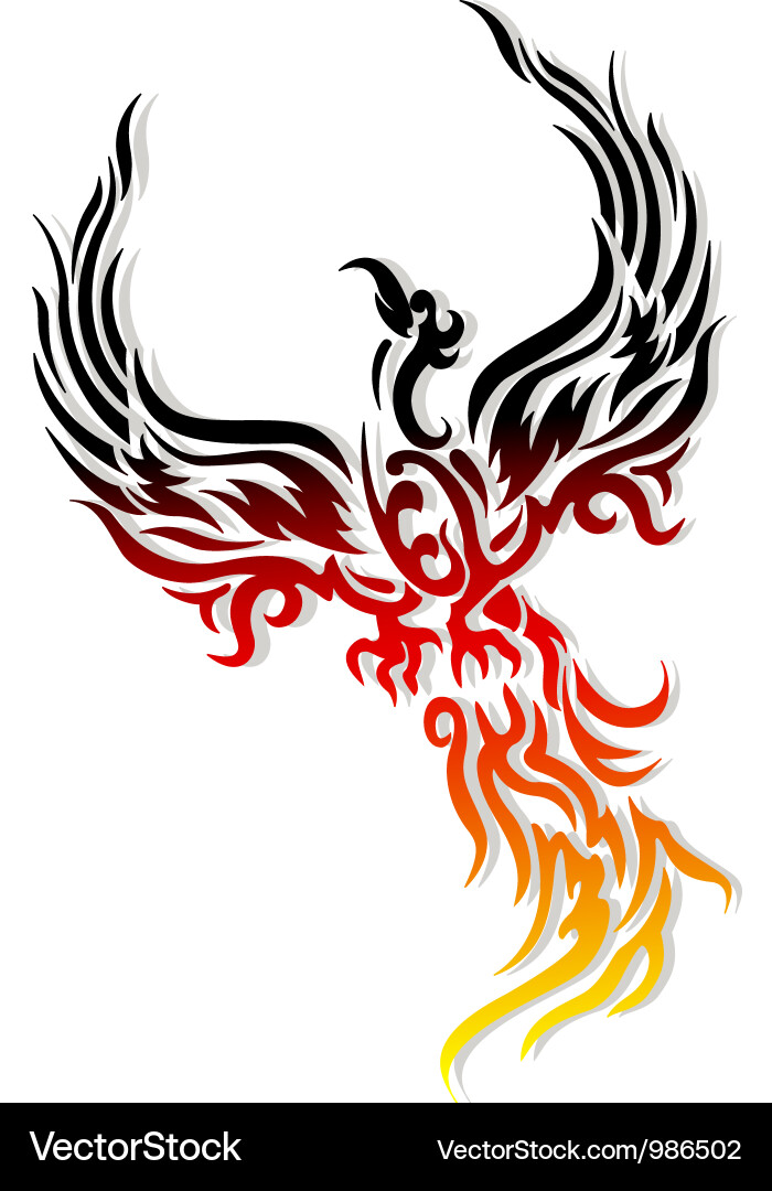 Mythical Phoenix Bird of Fire Vector Image