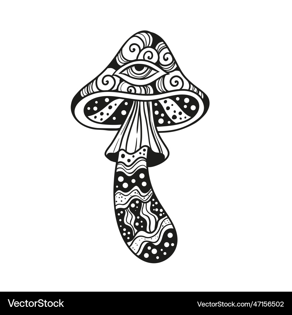 Psychedelic Mushroom Art Vector Image