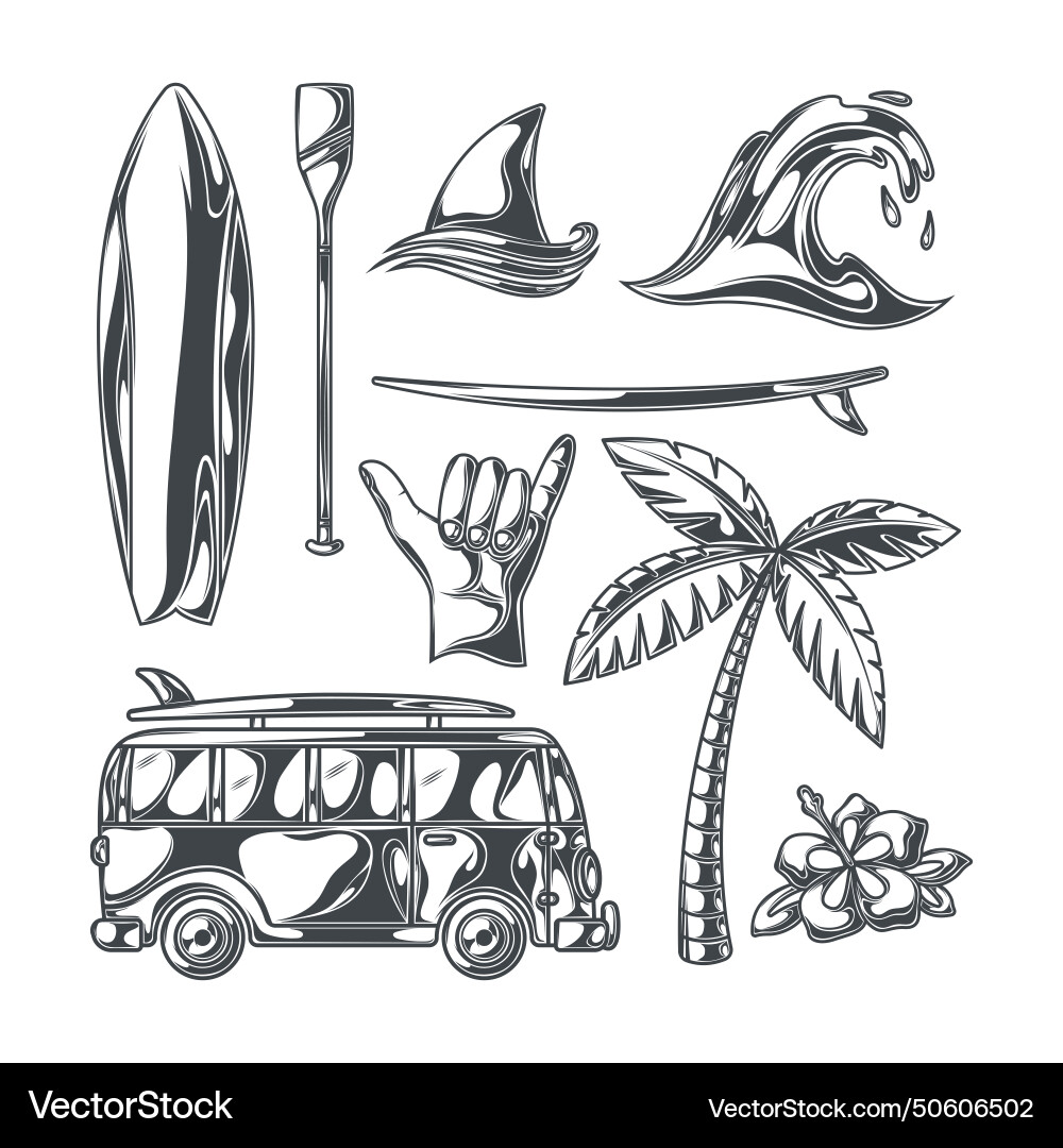 Sommer und Reisen schwarze weiße Icons Set Sommer und Reisen schwarze weiße Icons Set vektorbild