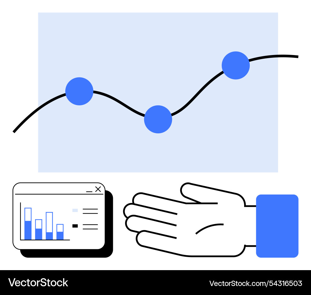 Analyzing data trends with graphs charts Analyzing data trends with graphs charts vector image