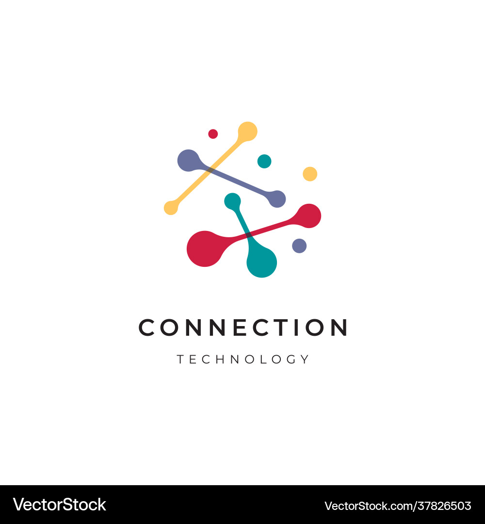 Connection dot technology logo Royalty Free Vector Image