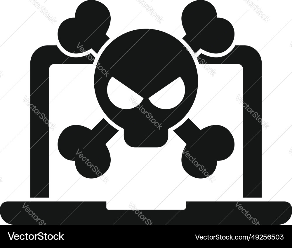 Danger laptop virus icon simple digital Danger laptop virus icon simple digital Vector Image