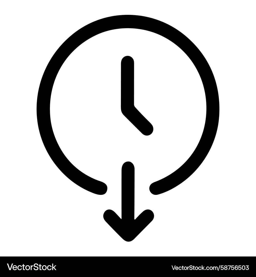 Downward Arrow Clock Icon Vector Image