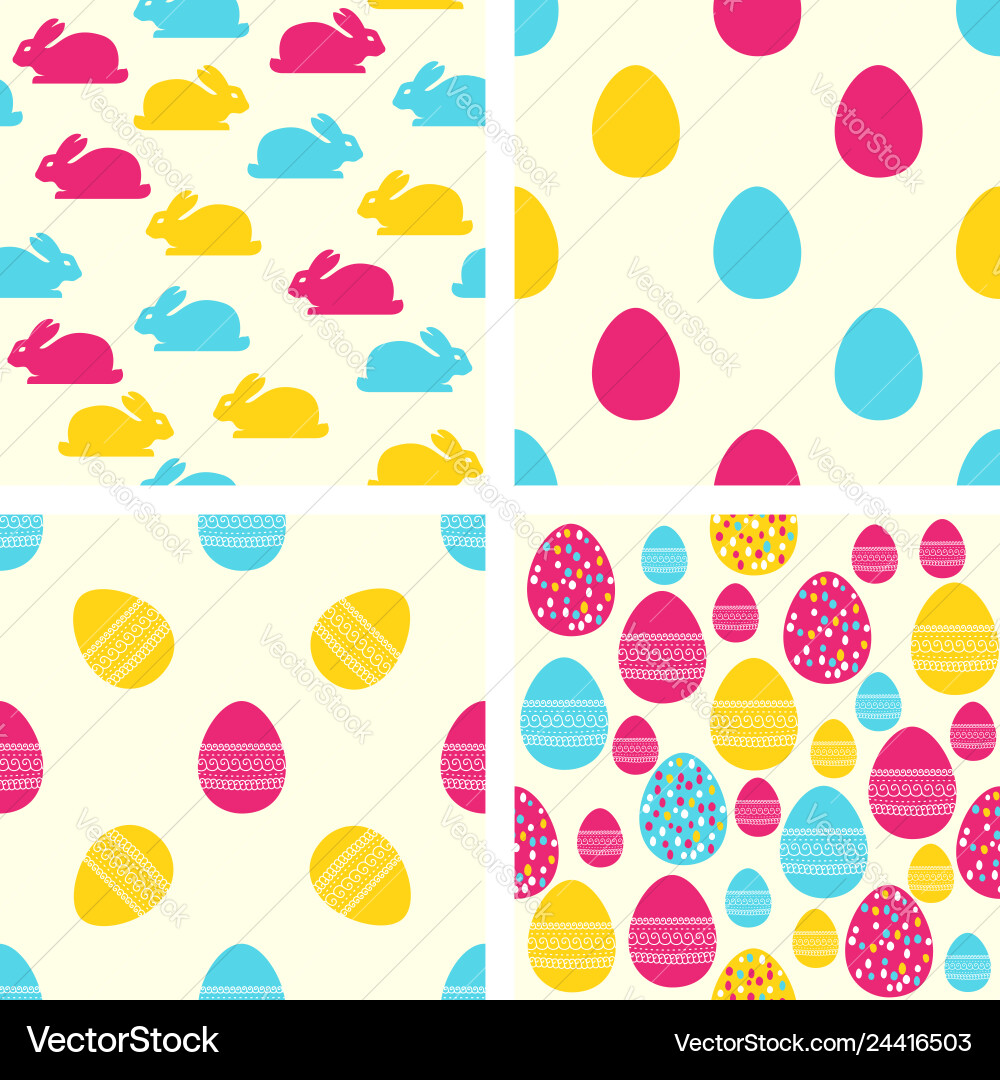 Easter seamless patterns set of backgrounds Easter seamless patterns set of backgrounds vector image